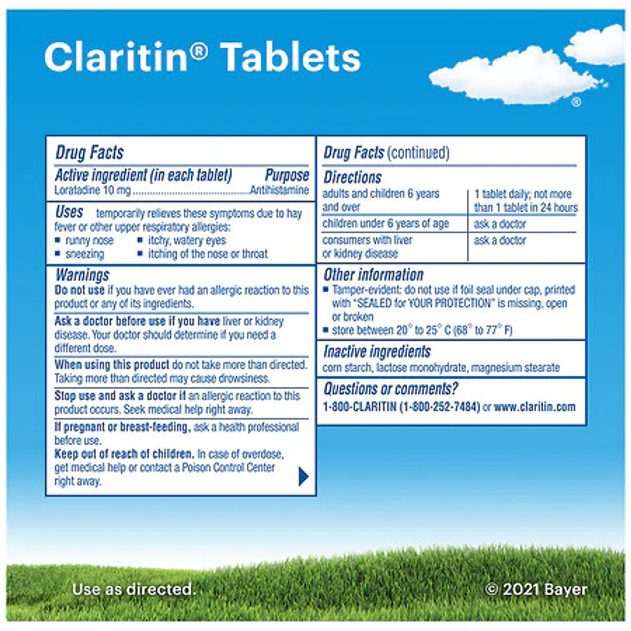 Claritin Allergy Relief 24 Hour Non-Drowsy Loratadine Tablets