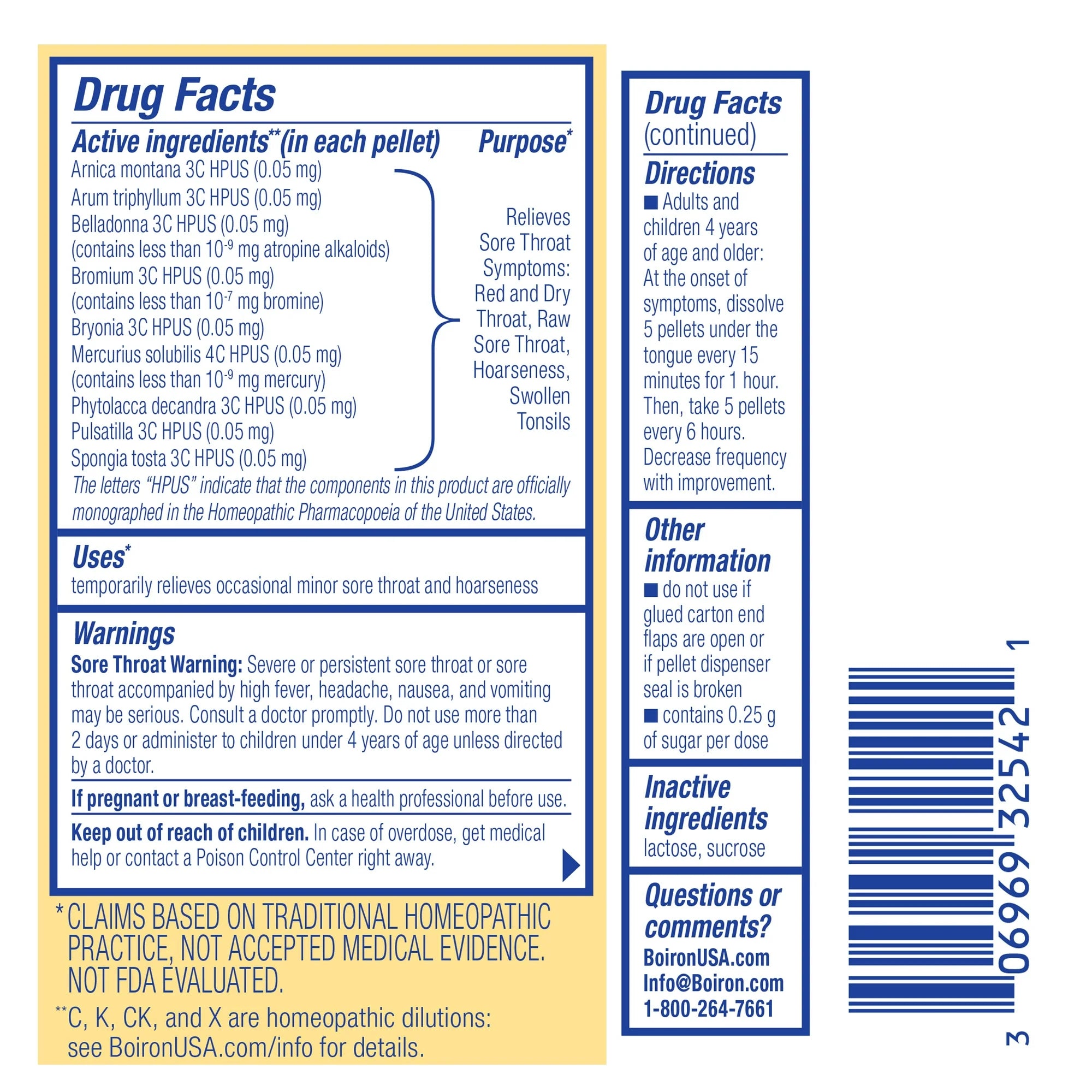 ThroatCalm On the Go by Boiron Homeopathic Medicine For Sore Throat Relief - 160 Pellet