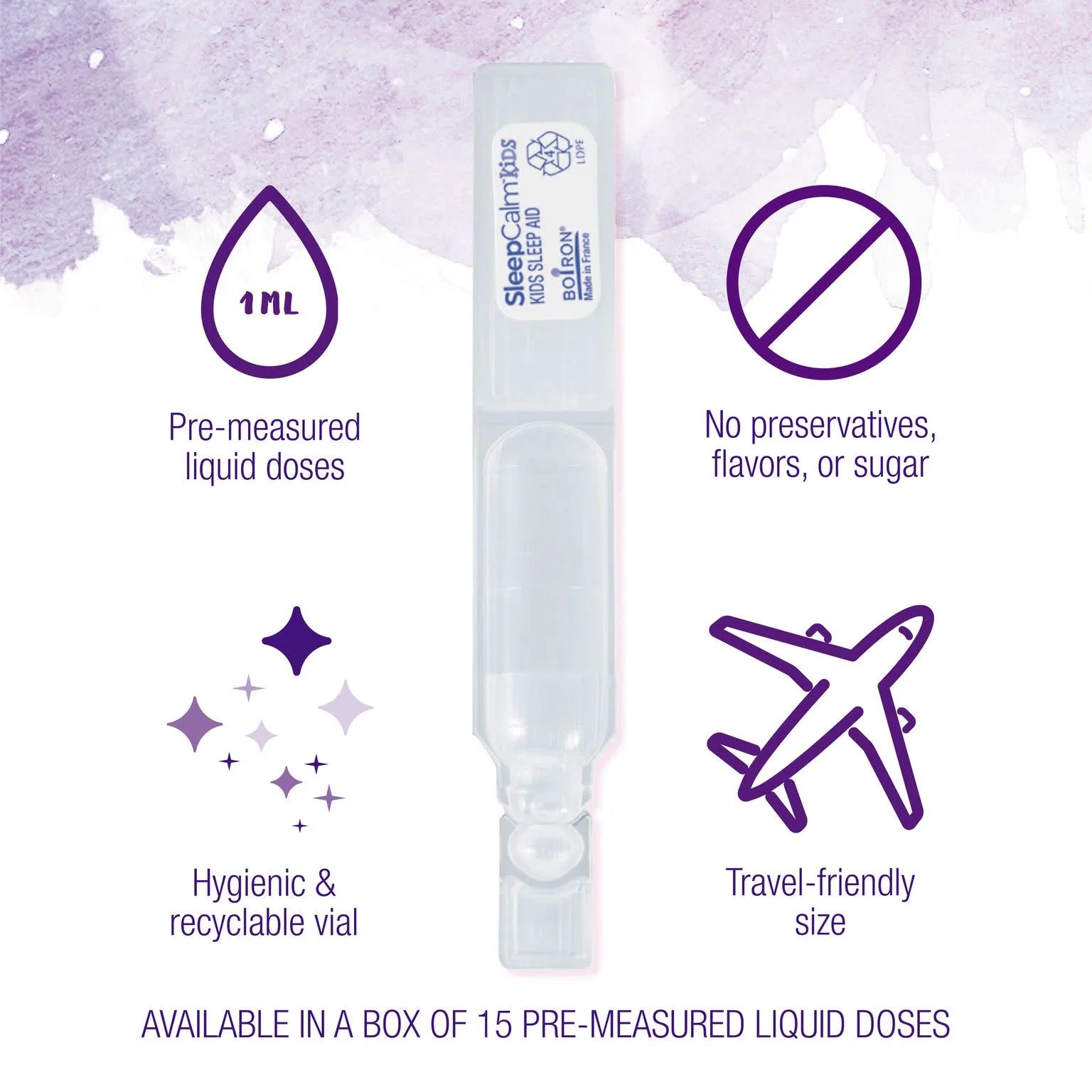 SleepCalm Kids by Boiron Homeopathic Medicine For Sleep Relief - 15 Liquid Doses Liquid