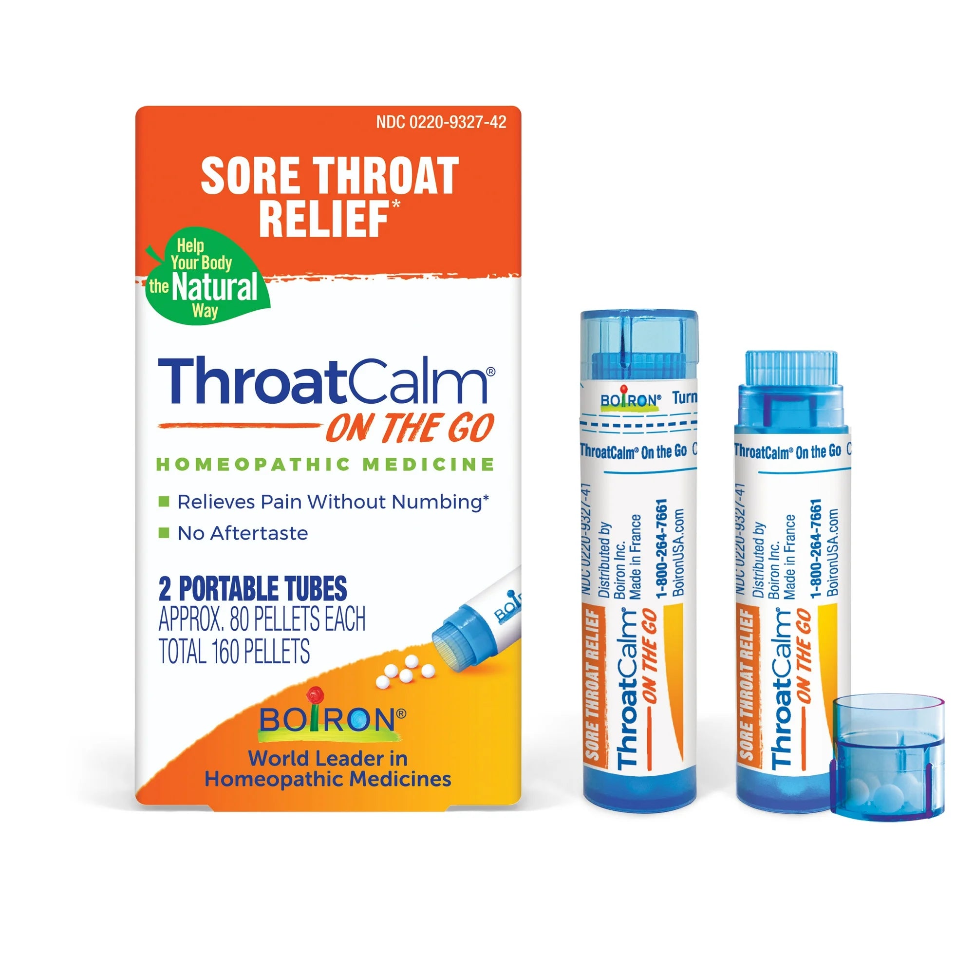 ThroatCalm On the Go by Boiron Homeopathic Medicine For Sore Throat Relief - 160 Pellet