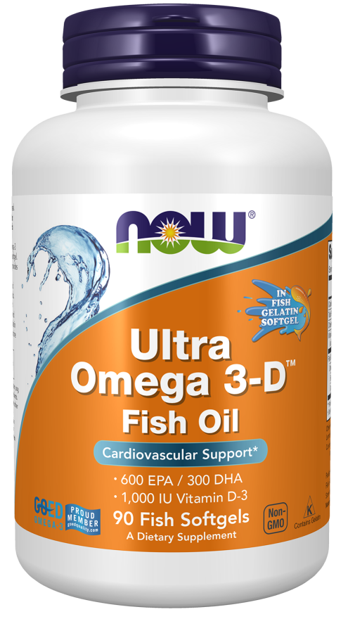 NOW Foods, Ultra Omega 3-D, 600 EPA / 300 DHA, 180 Fish Softgels