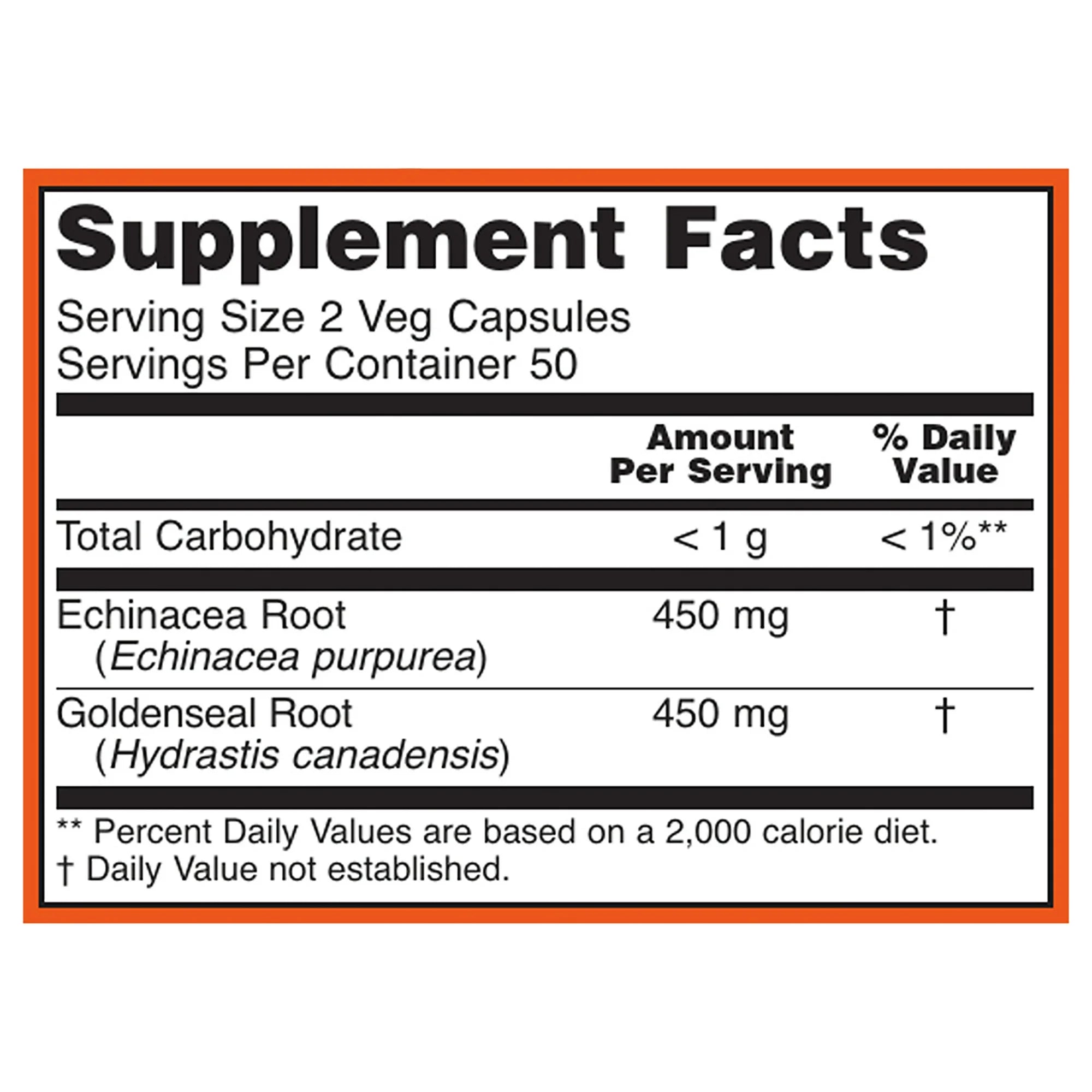 NOW Foods, Echinacea & Goldenseal Root, 225 mg, 100 Veg Capsules (225 mg per Capsule)