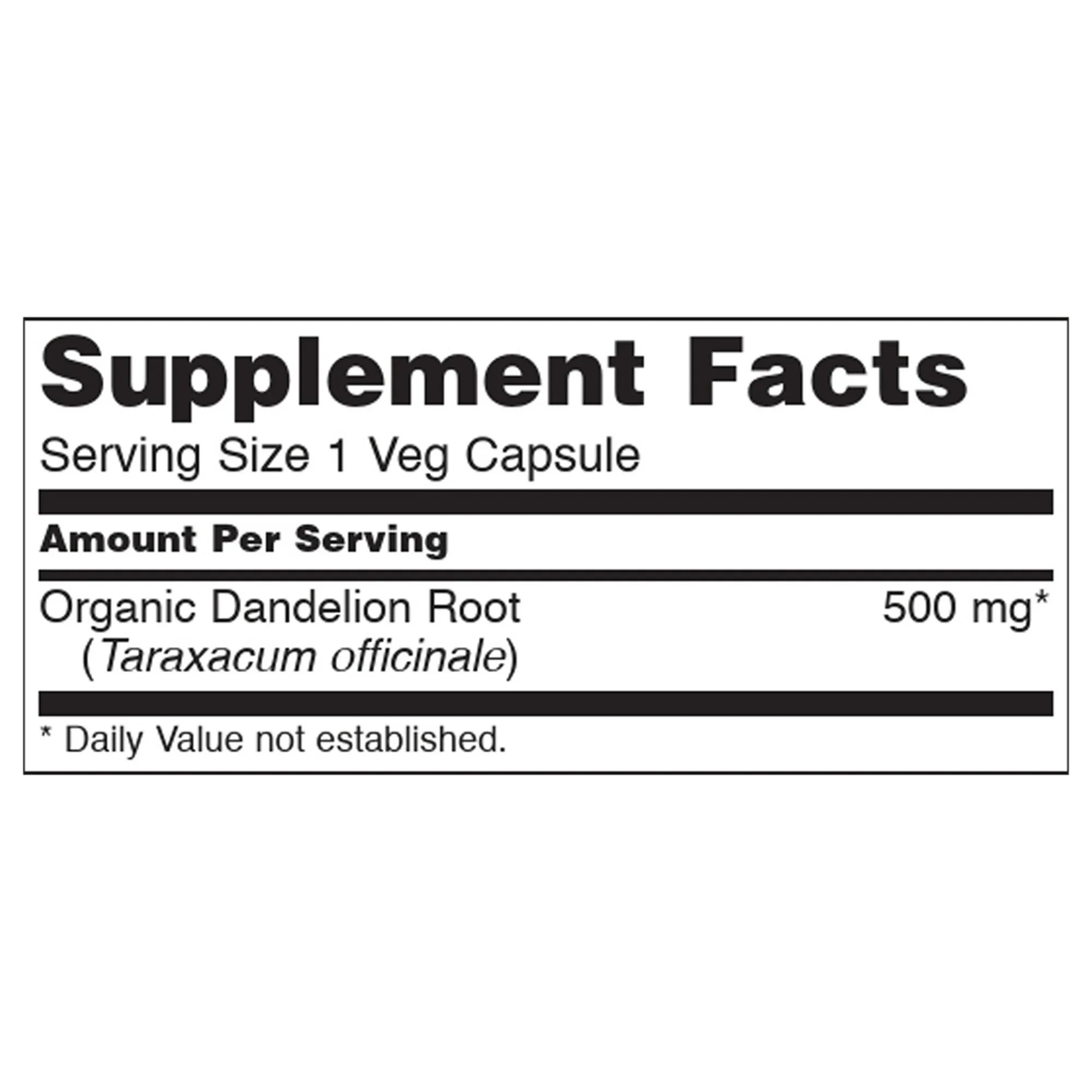 NOW Foods, Dandelion Root, 500 mg, 100 Veg Capsules