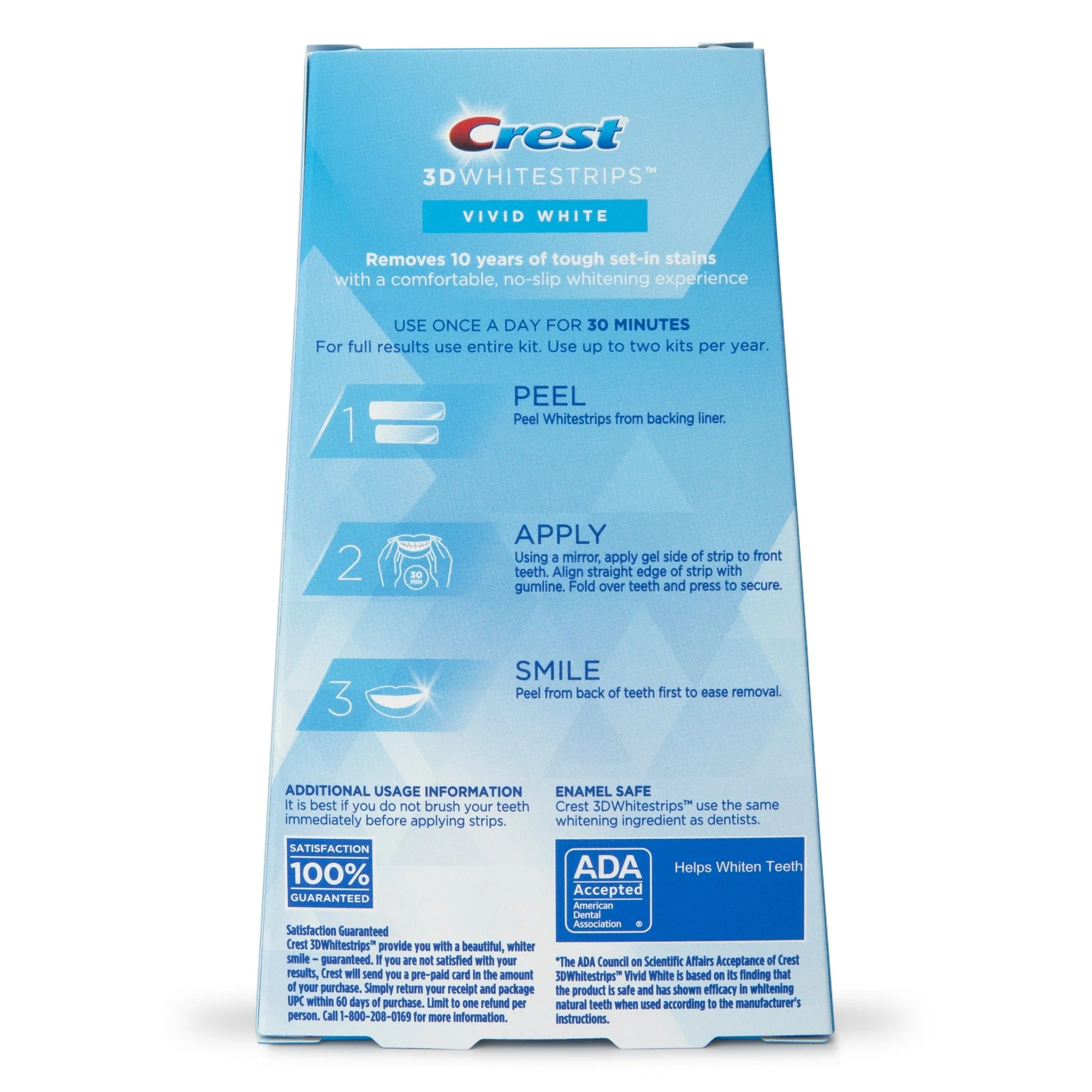 Crest 3D Whitestrips Vivid White Teeth Whitening Kit, 24 Strips