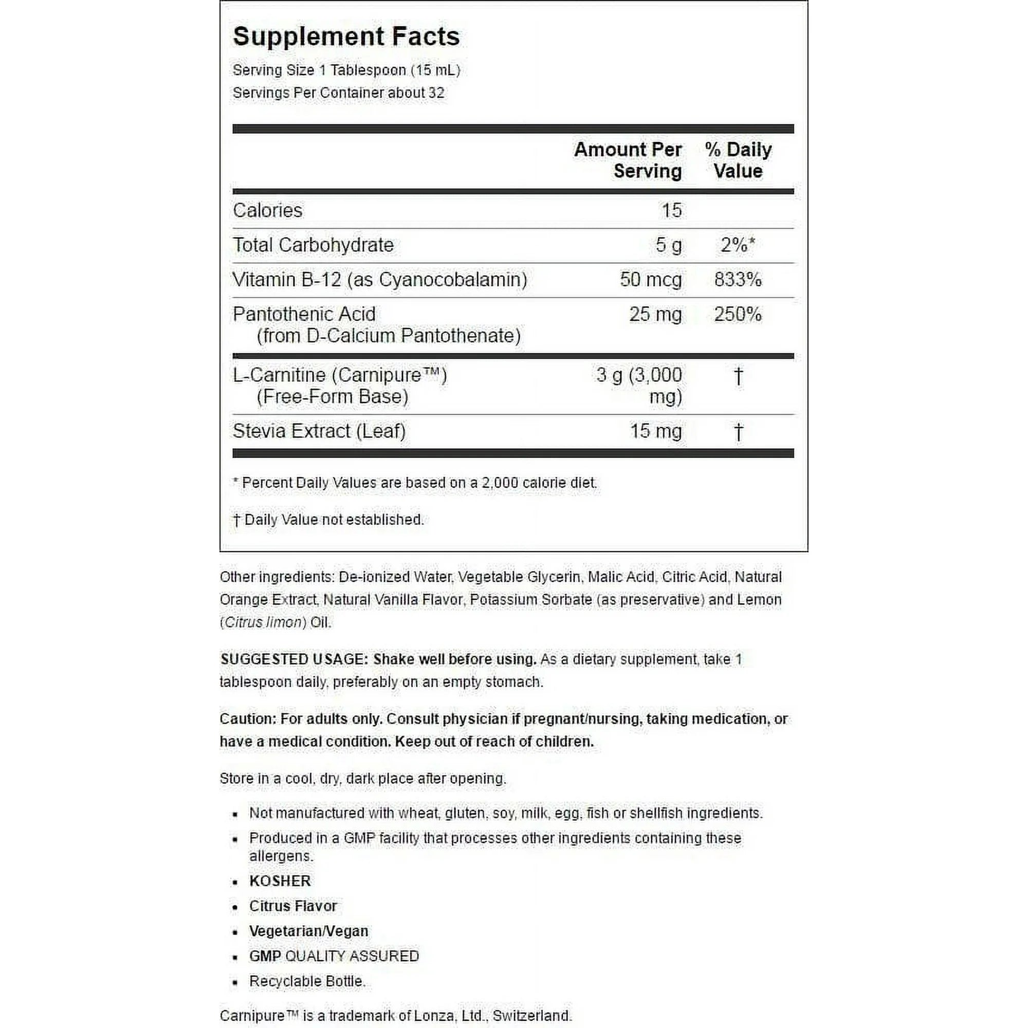 NOW Foods, Sports, Triple Strength L-Carnitine Liquid, Citrus, 3,000 mg, 16 fl oz (473 ml)
