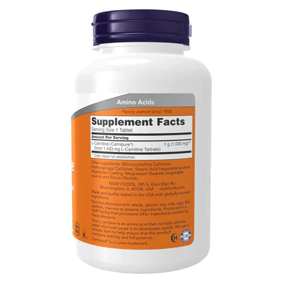 NOW Foods L-Carnitine 1000 mg 100 Tablets