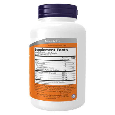 NOW Foods GABA Orange Flavor Chewable 90 Chewables