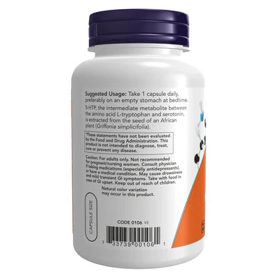 NOW Foods 5-HTP 100 mg 120 Veg Capsules