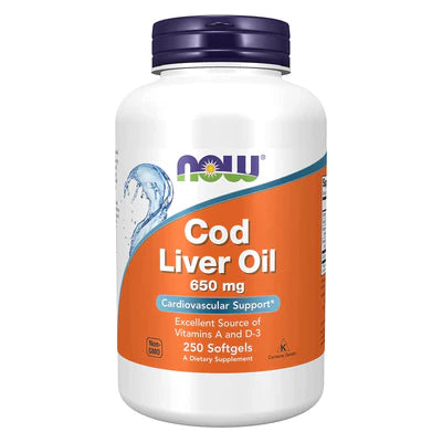 NOW Foods Cod Liver Oil 650 mg 250 Softgels