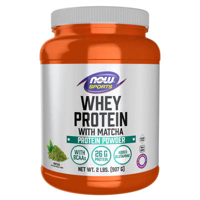 NOW Foods Whey Protein with Matcha, 26 g Protein, 2 lb