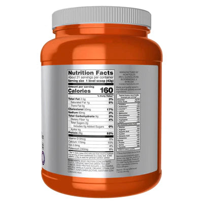NOW Foods Whey Protein with Matcha, 26 g Protein, 2 lb