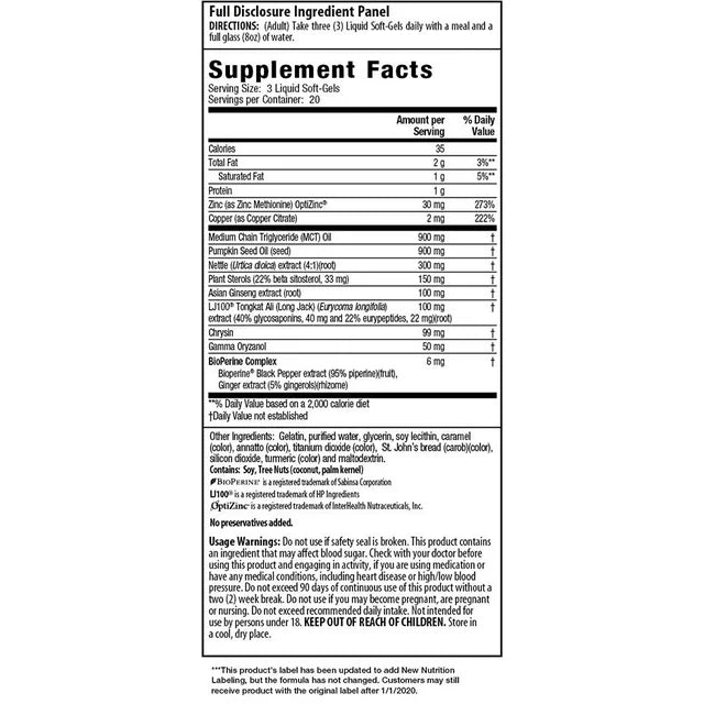 Irwin Naturals, Testosterone UP®, 60 Liquid Soft-Gels