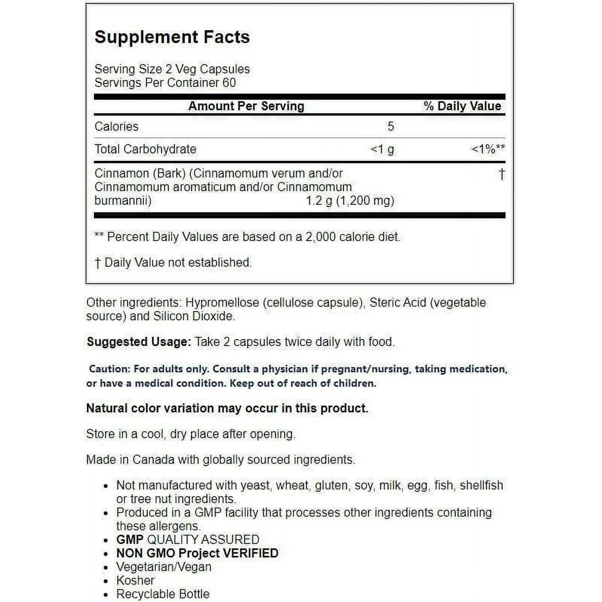 NOW Foods, Cinnamon Bark, 600 mg, 120 Veg Capsules