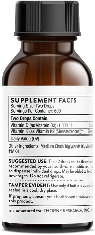 Thorne, Vitamin D/K2, 1 fl oz (30 ml)