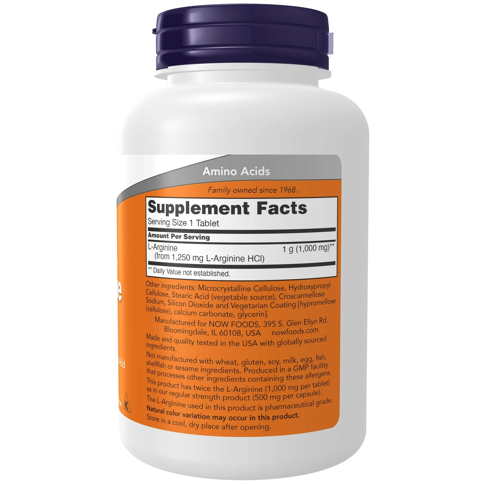 NOW Foods, L-Arginine, Double Strength, 1,000 mg, 120 Tablets