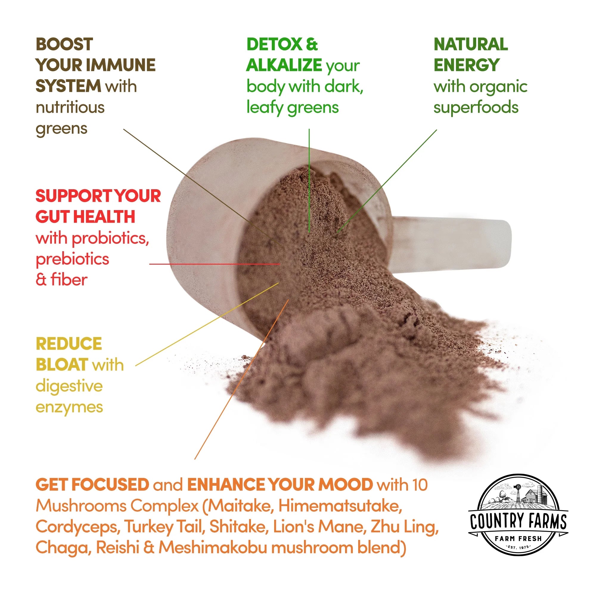 Country Farms Super Green Drink Mix Berry 10.6 oz