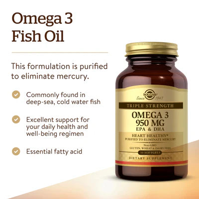 Solgar Triple Strength Omega-3 950 mg 50 Softgels