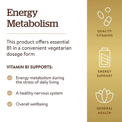 Solgar Vitamin B1 (Thiamin) 500 mg 100 Tablets