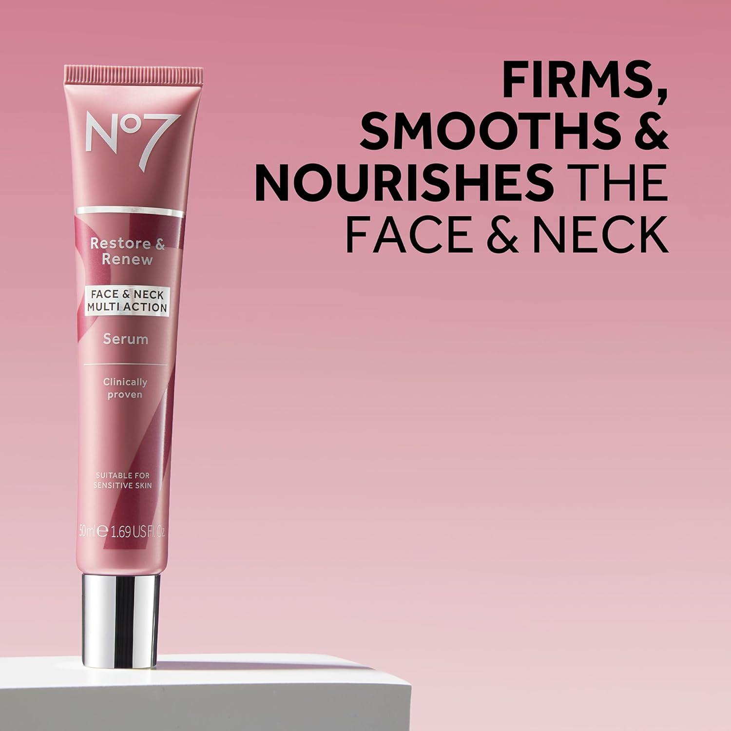 No7 Restore & Renew Face & Neck Multi Action Serum 1 oz.