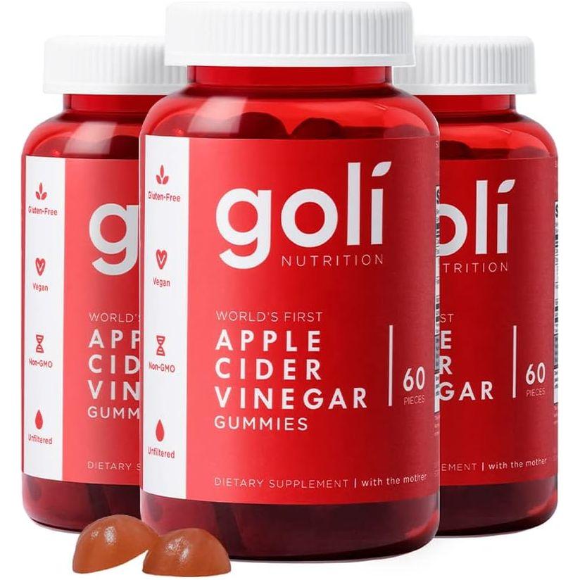 Goli Nutrition, Apple Cider Vinegar Gummies, 60 Gummies (3 Pack)