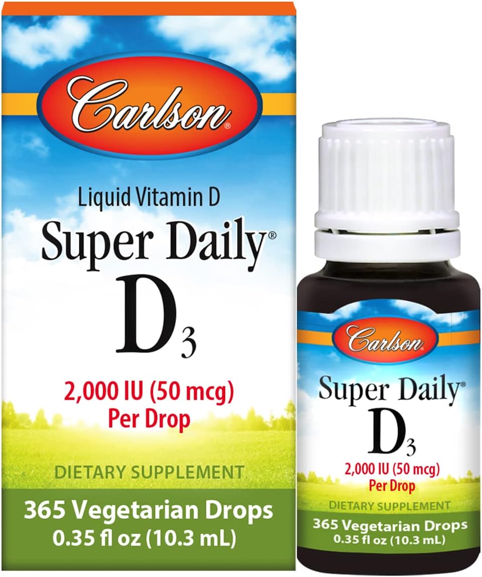 Carlson, Super Daily® D3, 50 mcg (2,000 IU), 0.35 fl oz (10.3 ml)