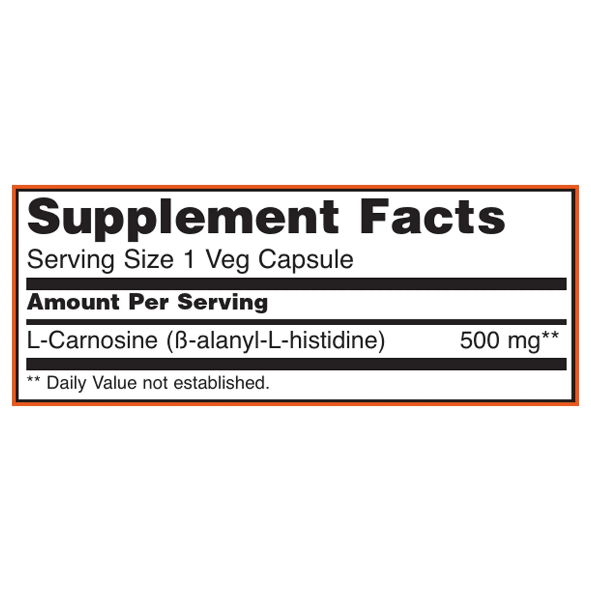 NOW Foods, L-Carnosine, 500 mg, 100 Veg Capsules