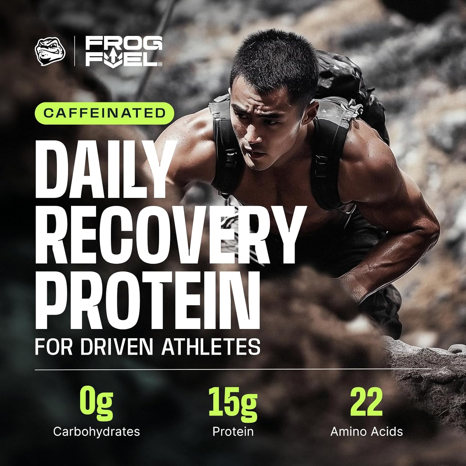 Frog Fuel Power Energized Protein Shot, 80mg Caffeine, Berry, 1 oz Packets, 24 Pack