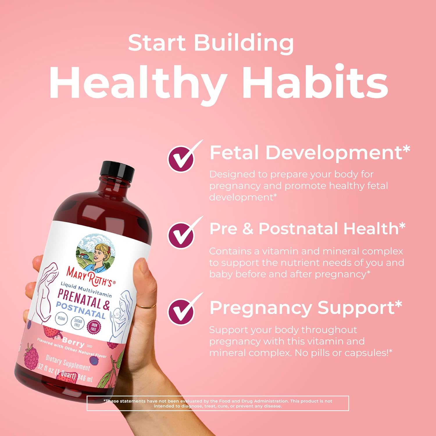 MaryRuth's, Liquid Multivitamin Prenatal & Postnatal, Berry, 32 fl oz (946 ml)