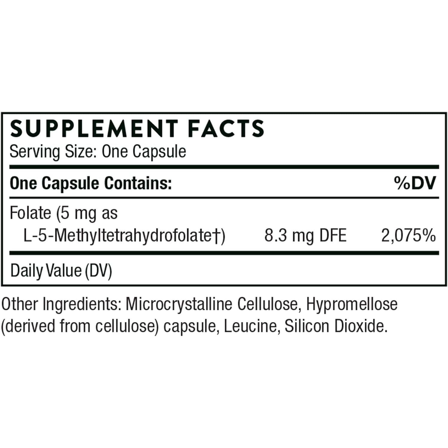 Thorne, 5-MTHF, 5 mg, 60 Capsules