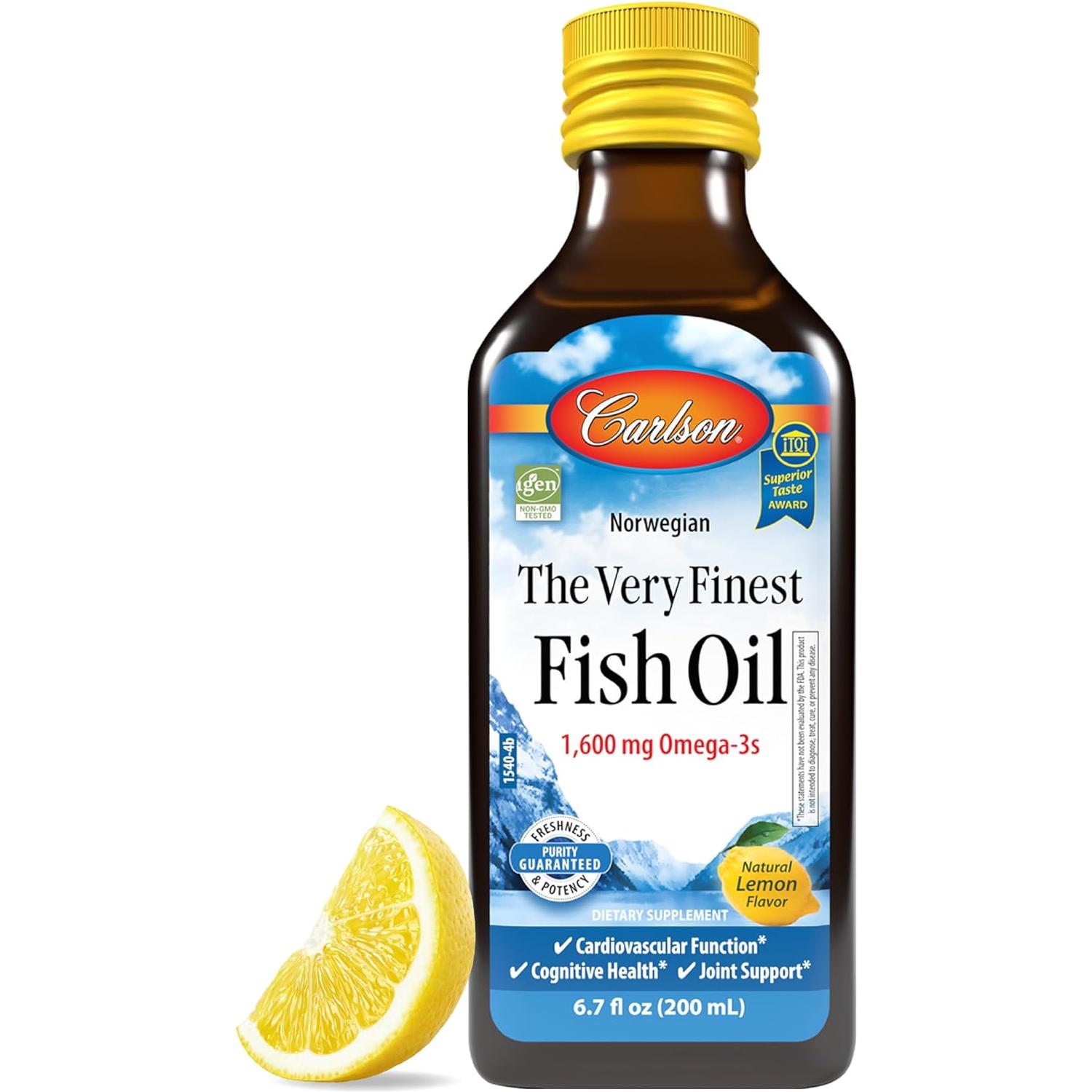 Carlson, Norwegian, The Very Finest Fish Oil, Natural Lemon, 6.7 fl oz (200 ml)