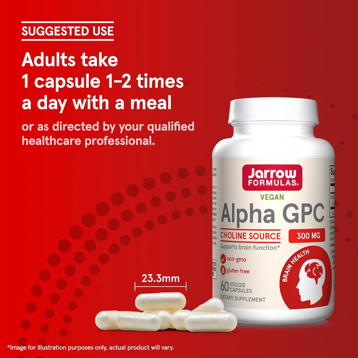 Jarrow Formulas, Alpha GPC, 300 mg, 60 Veggie Capsules