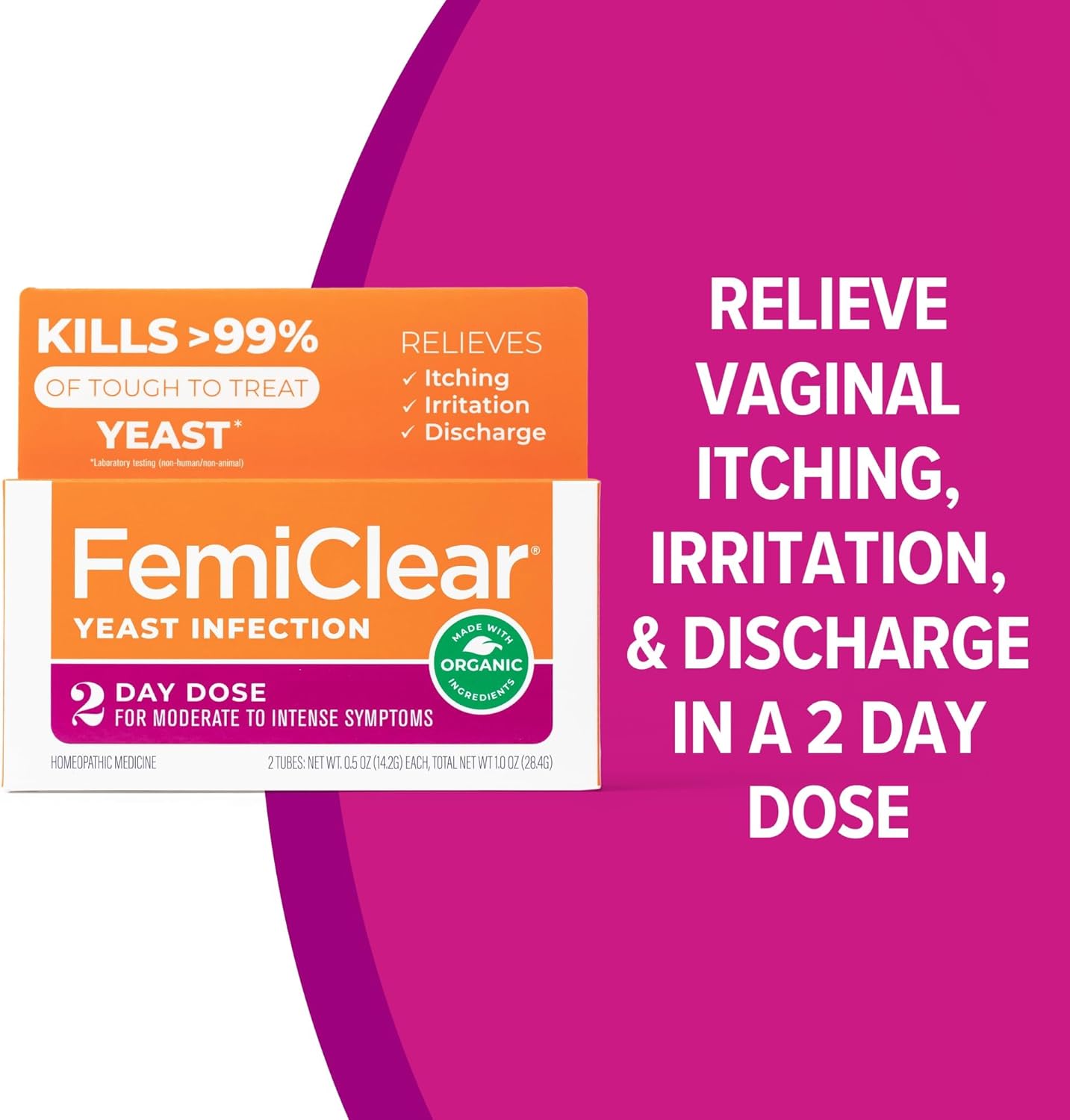 FemiClear 2-Day Dose Yeast Infection and Itch Control Ointment,