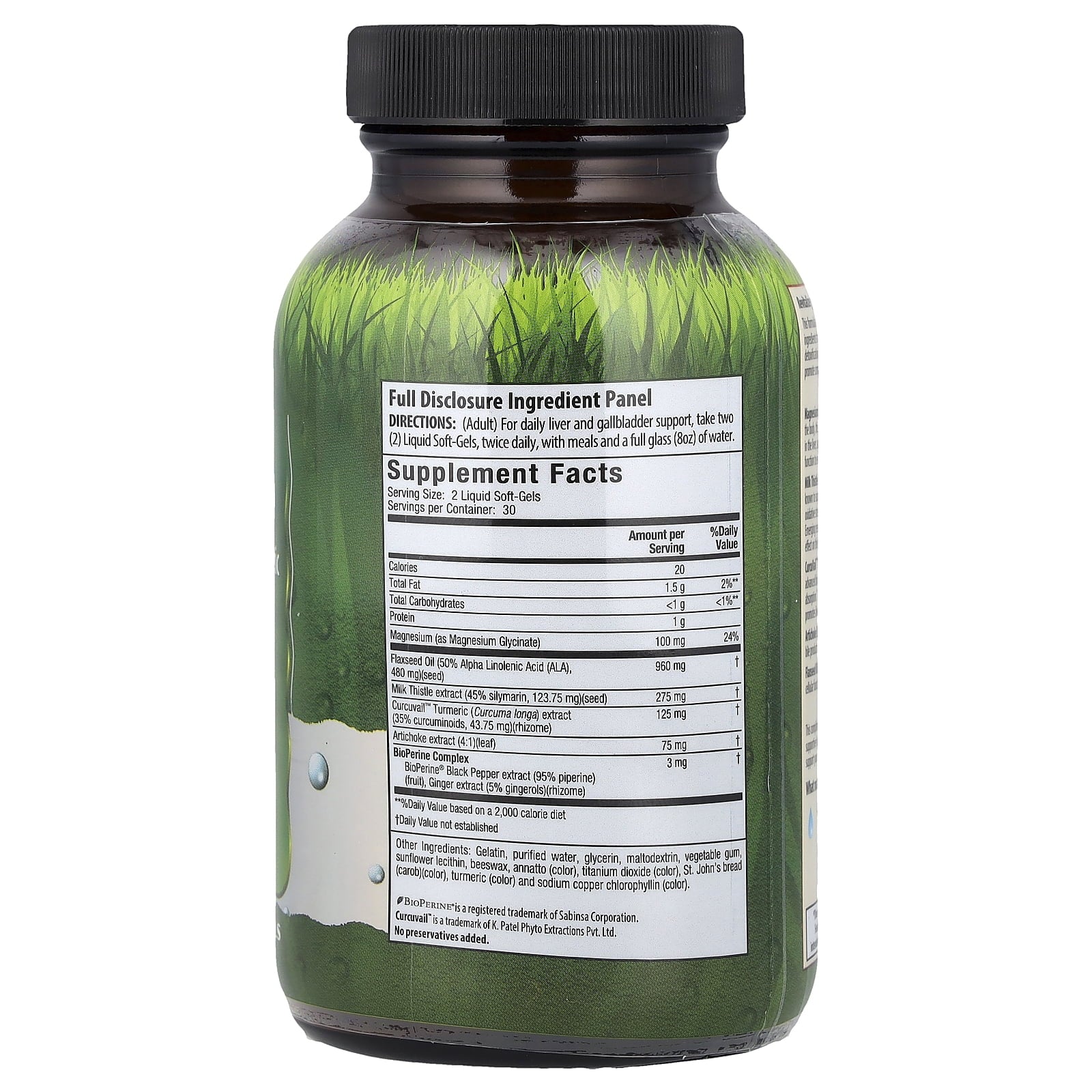 Irwin Naturals Magnesium + Milk Thistle & Turmeric 60 Liquid softgels