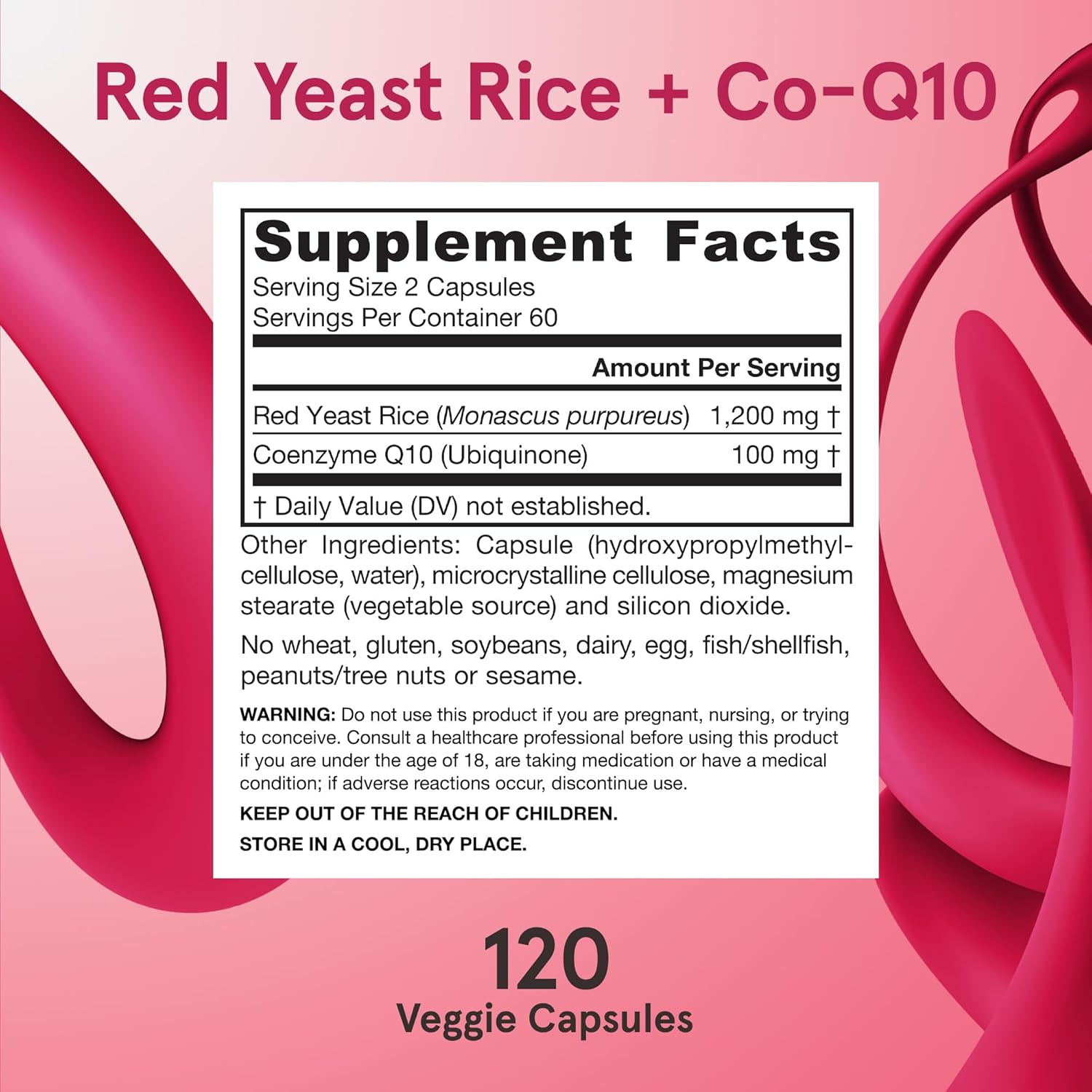 Jarrow Formulas, Vegan Red Yeast Rice + Co-Q10, 120 Veggie Capsules