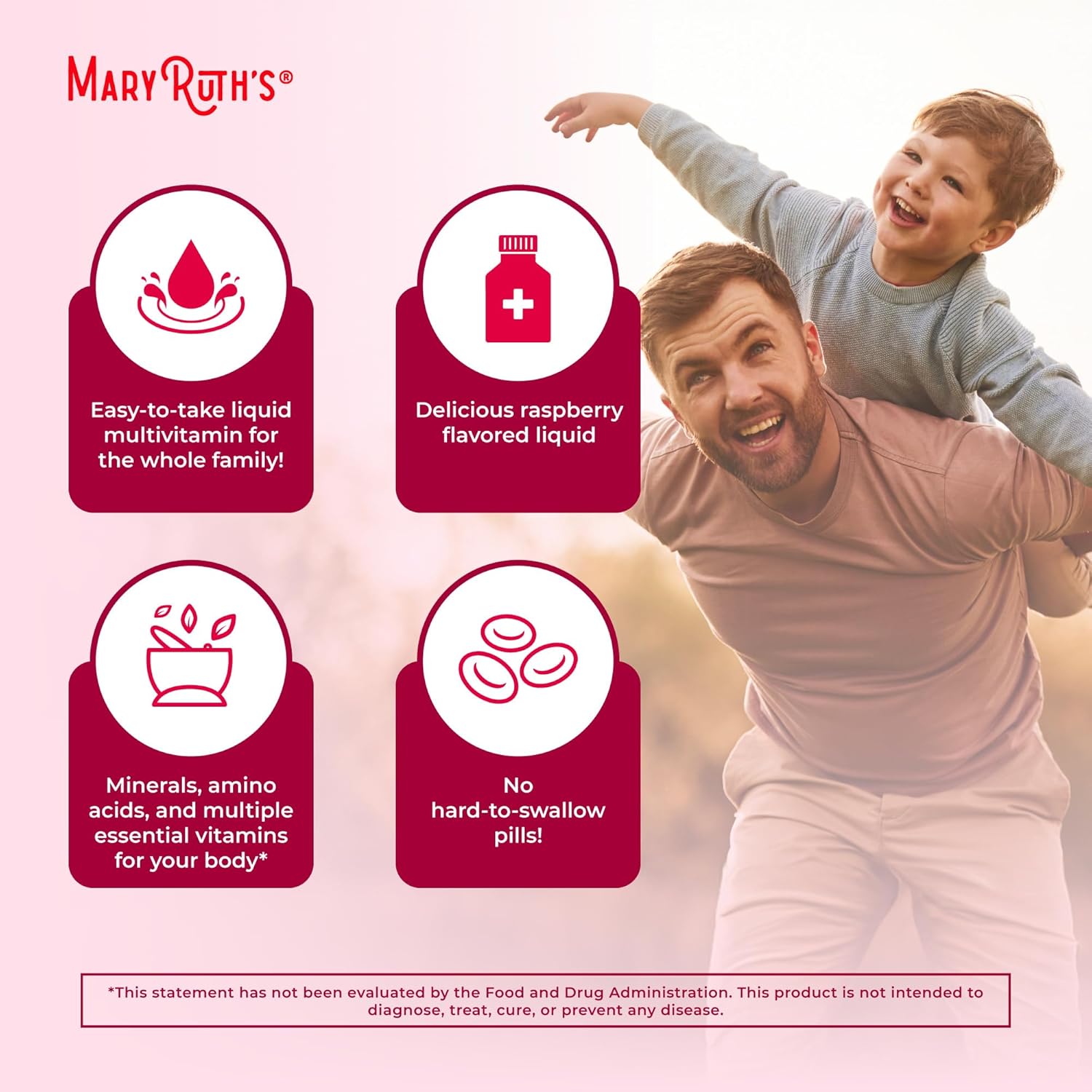 MaryRuth's, Liquid Morning Multivitamin, Raspberry, 15.22 fl oz (450 ml)