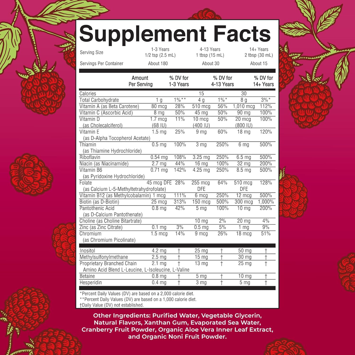MaryRuth's, Liquid Morning Multivitamin, Raspberry, 15.22 fl oz (450 ml)