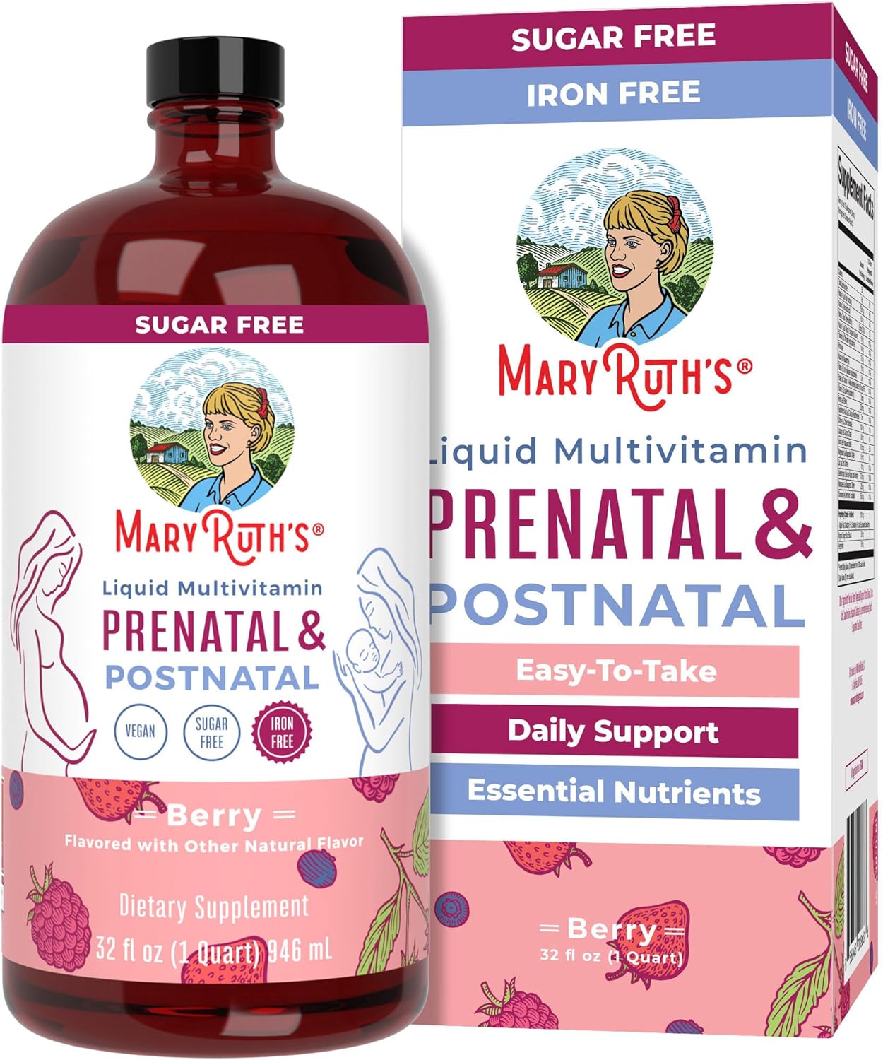 MaryRuth's, Liquid Multivitamin Prenatal & Postnatal, Berry, 32 fl oz (946 ml)