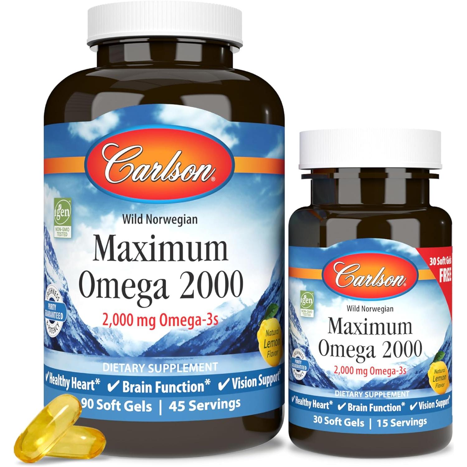 Carlson Maximum Omega 2000, 90 + 30 Softgels