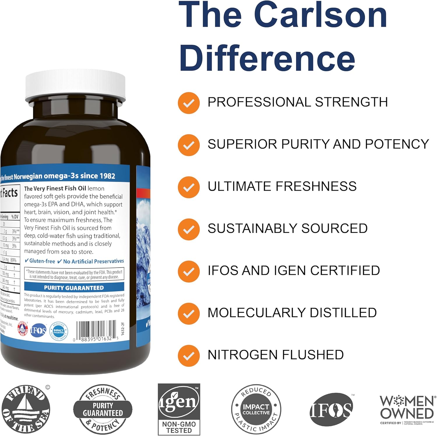 Carlson, The Very Finest Fish Oil, Natural Lemon, 700 mg, 240 Soft Gels (350 mg per Soft Gel)