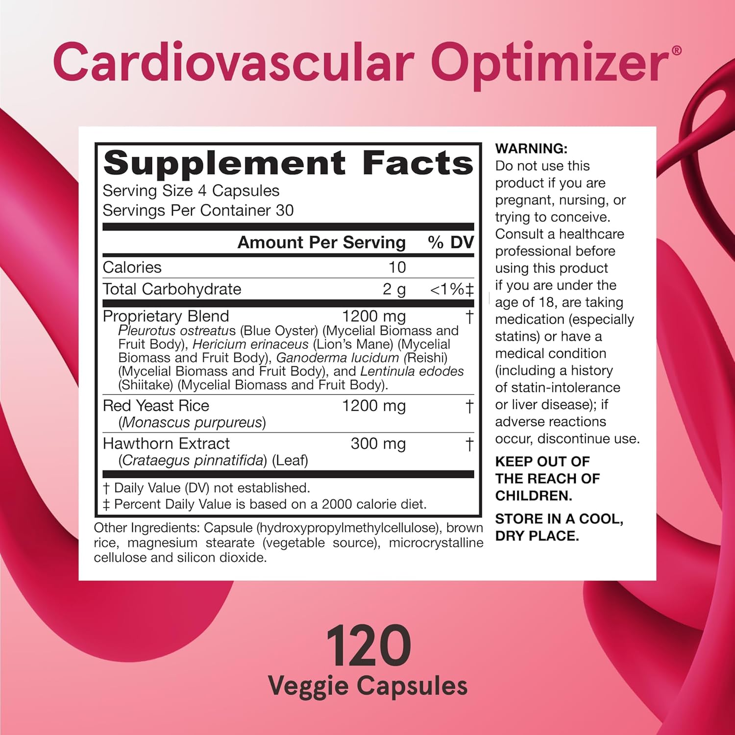 Jarrow Formulas, Cardiovascular Optimizer, 120 Veggie Capsules