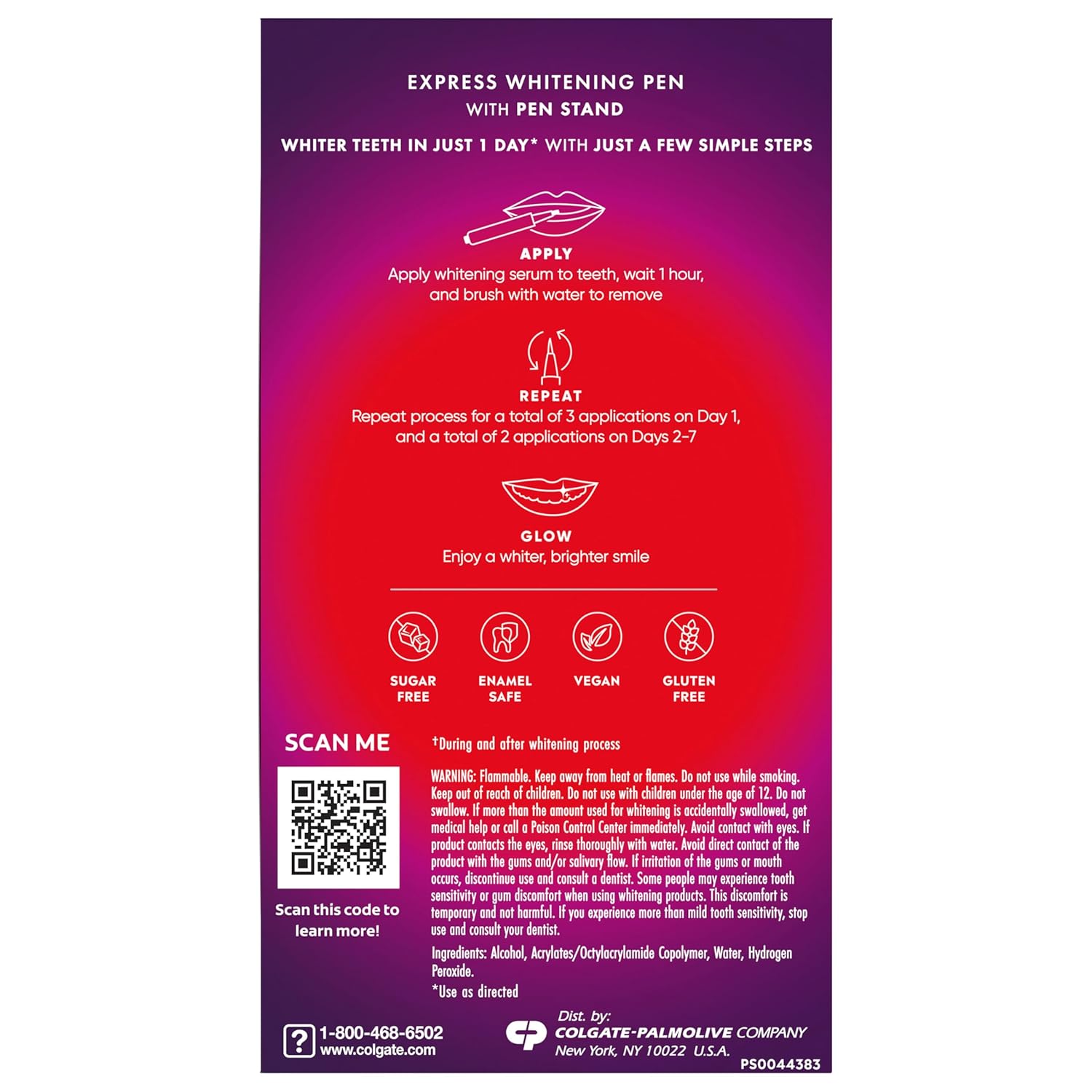 Colgate Optic White Express Teeth Whitening Pen with 35 Treatments, Enamel Safe, Designed for No Tooth Sensitivity, 0.08 oz