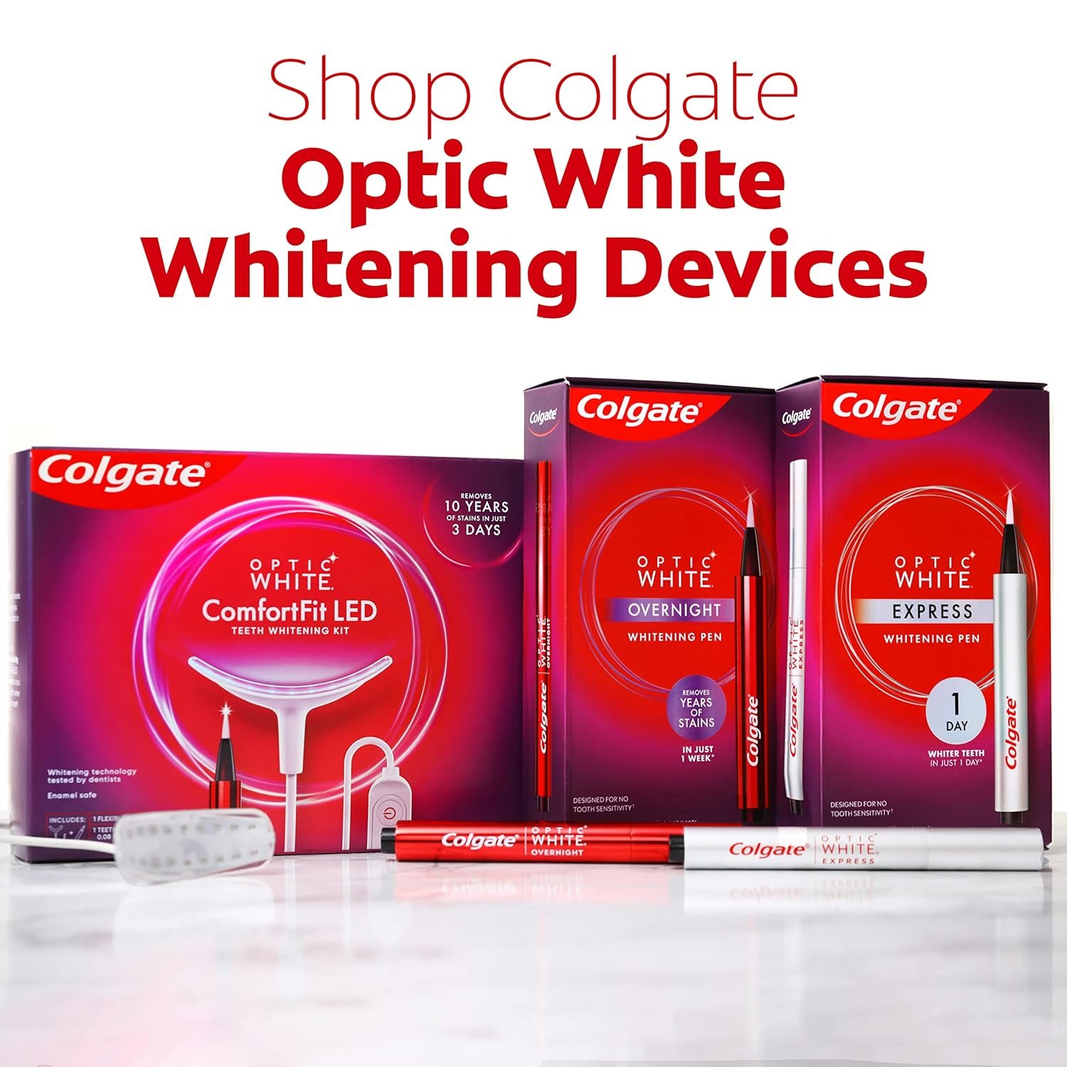 Colgate Optic White Express Teeth Whitening Pen with 35 Treatments, Enamel Safe, Designed for No Tooth Sensitivity, 0.08 oz