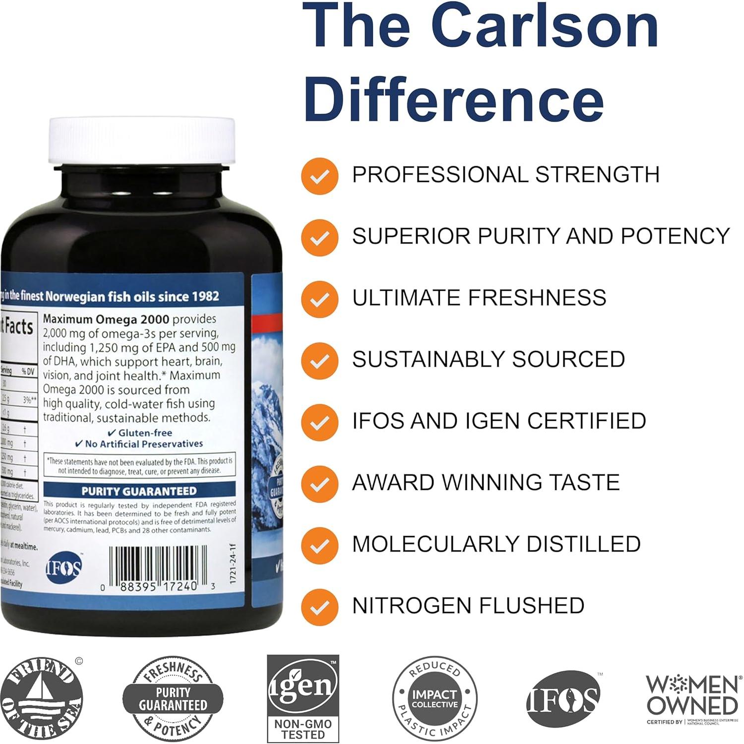 Carlson Maximum Omega 2000, 90 + 30 Softgels