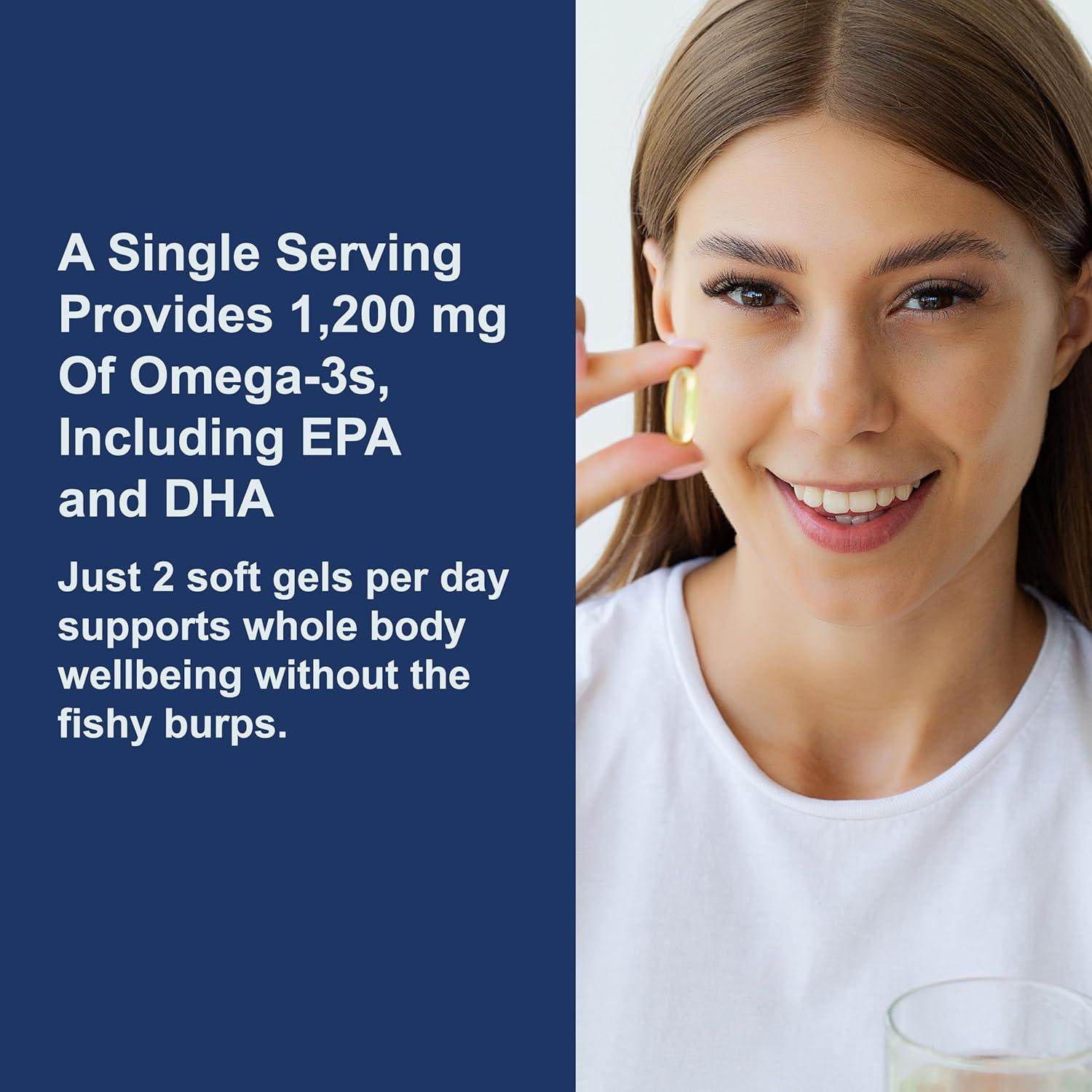 Carlson - Super Omega-3 Gems, 1200 mg Omega-3 Fatty Acids Sustainably Sourced Capsules 300 Softgels
