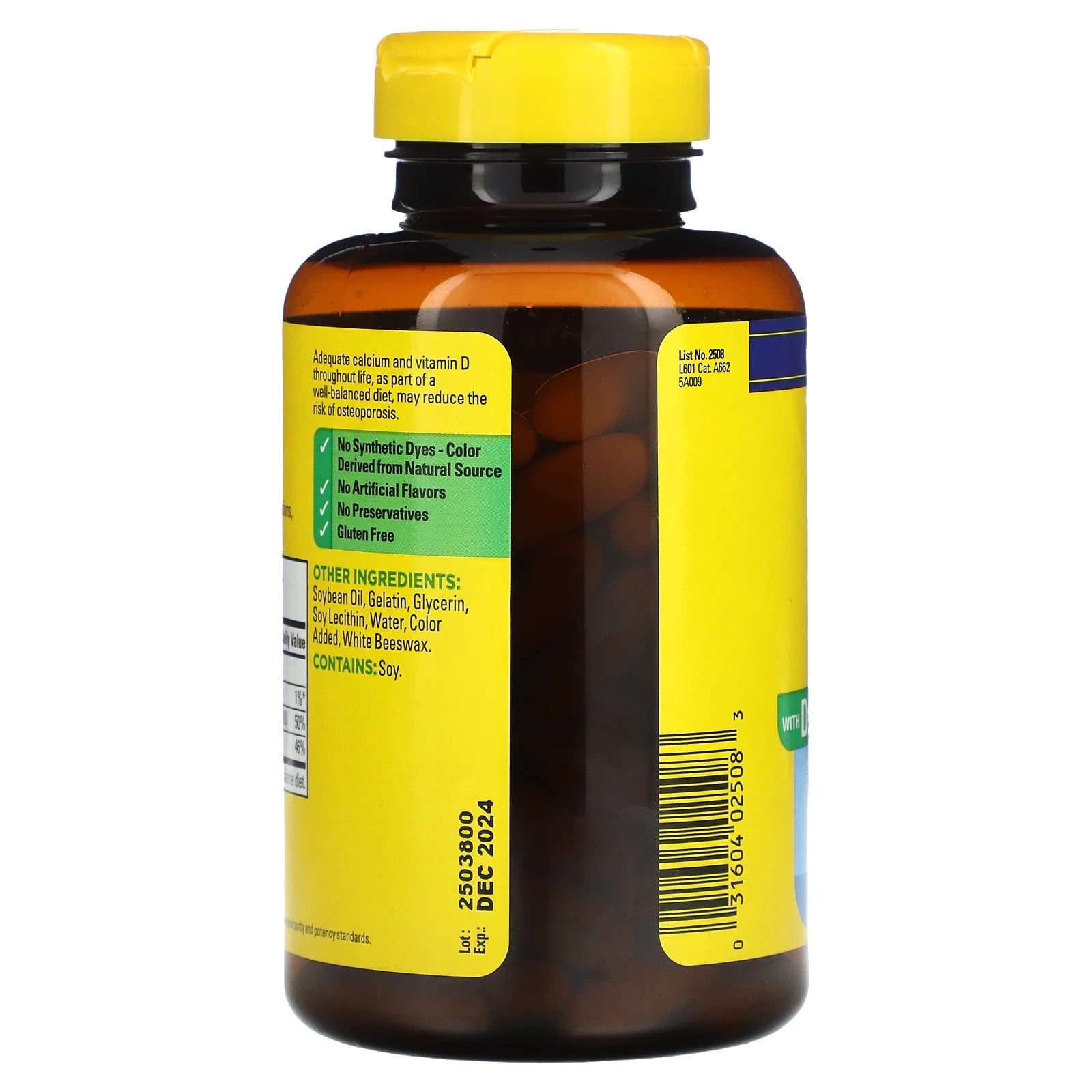 Nature Made Calcium 600 mg with Vitamin D3 Softgels, Dietary Supplement, 100 Count