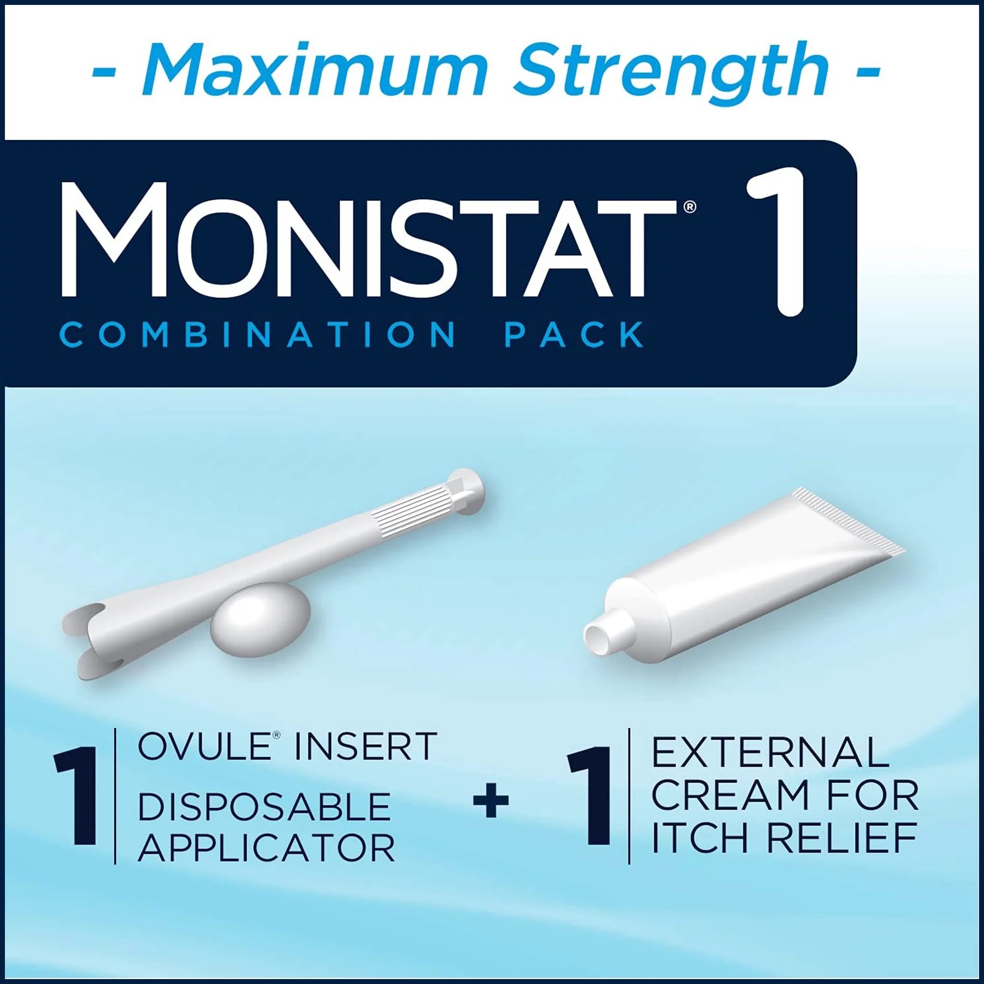 Monistat 1 Day Yeast Infection Treatment, Miconazole Ovule Insert & External Anti-Itch Cream