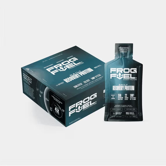 Frog Fuel Power Liquid Protein Shots, 15g Nano-Hydrolyzed Grass-Fed Collagen, Post-Workout Recovery, Gluten-Free, Sugar-Free, Berry Flavor, 1 oz, 24 Pack