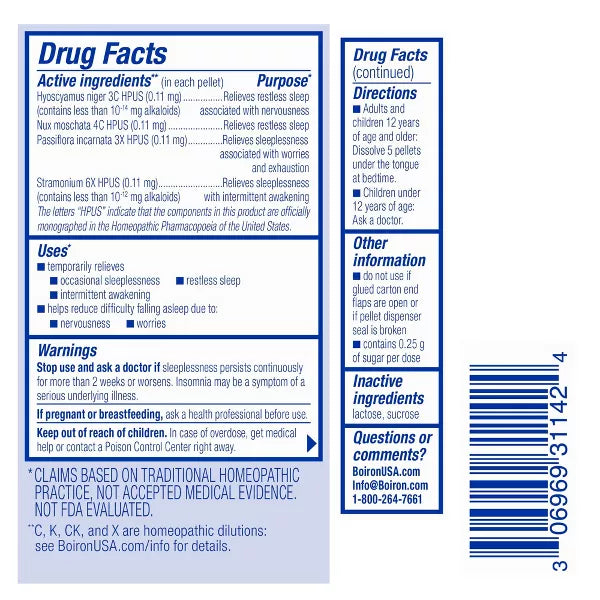 SleepCalm On the Go by Boiron Homeopathic Medicine For Sleep Relief - 160 Pellet