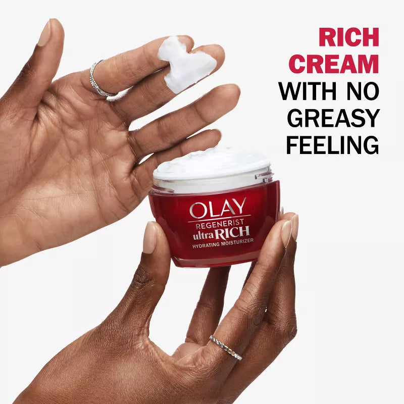 Olay Regenerist Ultra Rich Face Moisturizer, Fragrance-Free, Hydrates All Skin Dryness 1.7 Oz