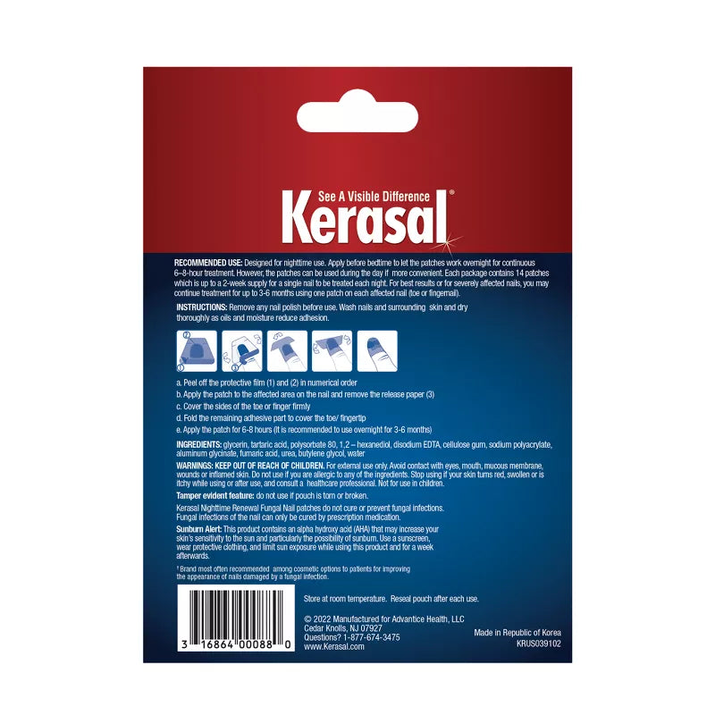 Kerasal Nighttime Fungal Nail Patches - 14ct